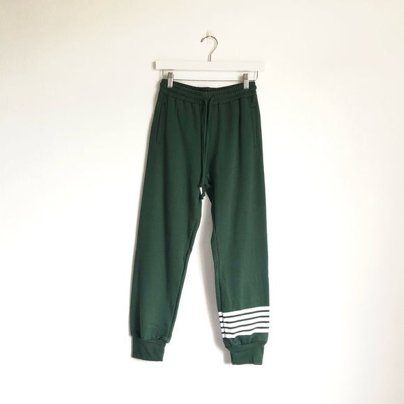 NWT Sub_Urban Riot Cambridge Stripe Jogger Sweatpants | Emerald Green, Size XS - Picture 1 of 9